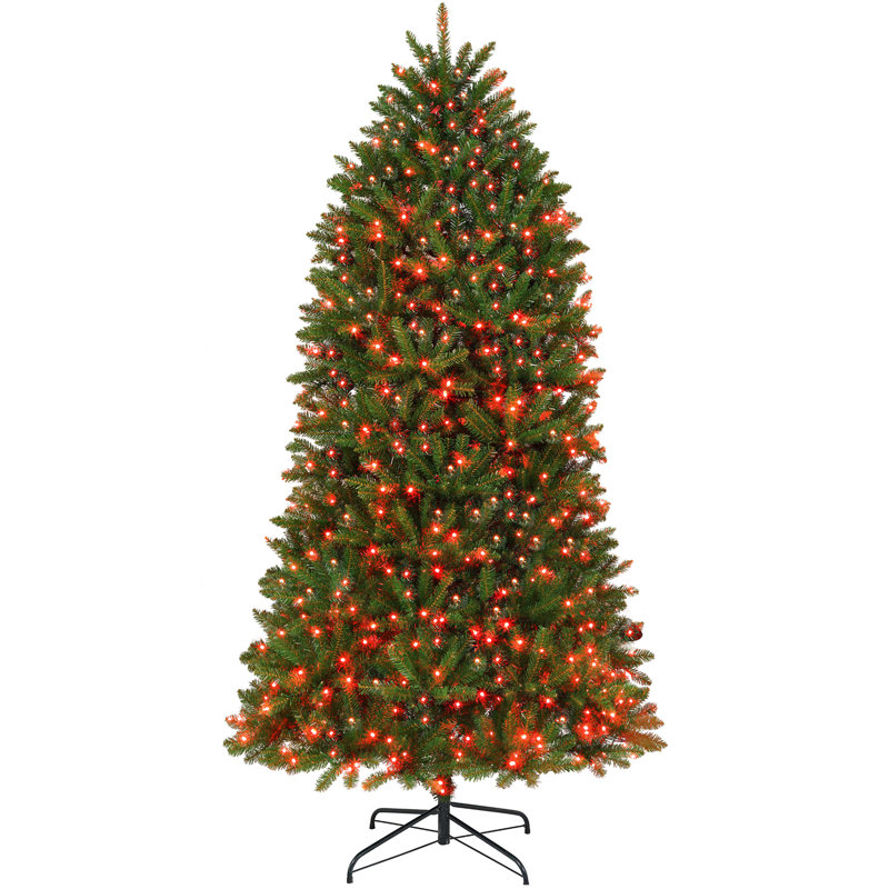 Arbre de Noël 7,5 pi avec lumières à spectre complet, contrôle intelligent de l'application, arbre de Noël à charnières larges et à assemblage facile