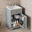 Meuble-lavabo de salle de bain avec lavabo, armoire de salle de bain avec porte à fermeture douce, support de rangement et tablette réglable-112897560