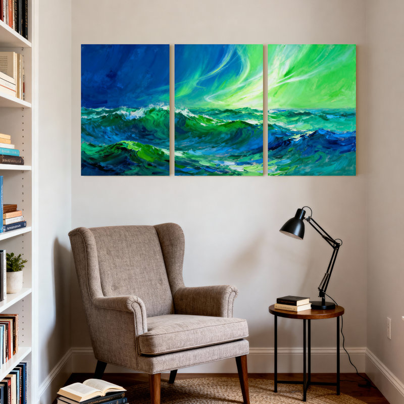 Ensemble de 3 impressions sur toile, "Scènes et paysages urbains", H 24 po x l 48 po