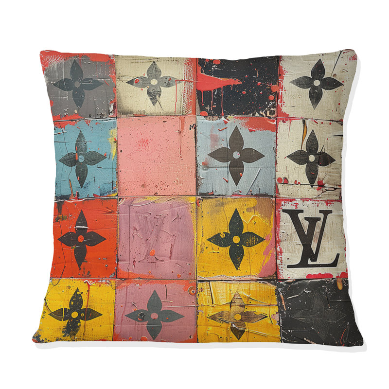 Coussin Designer à carreaux Fashion I - Fashion, Carrée, 18" x 18"