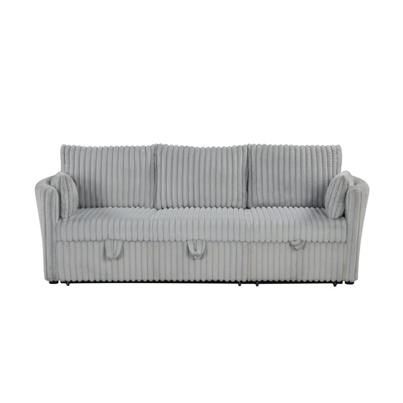 Canapé-lit escamotable Cindi avec ports USB, Gris