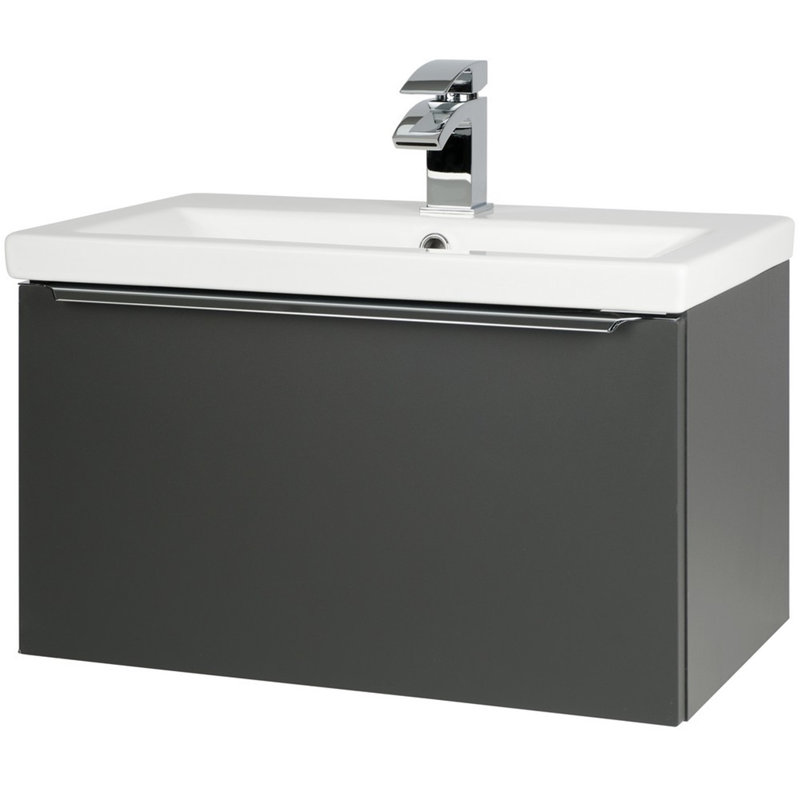 Clifton 600mm Wall Mounted Single Bathroom Vanity with Vitreous China Basin