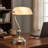 Kandace Antique Vintage Nickle Sleek White Glass Shade Bankers Table Lamp With Pull Switch For Living Room-122625798-129105554