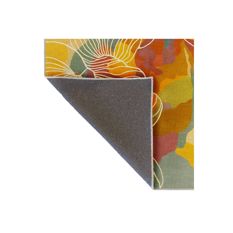 Tapis beige tissé à motif floral lavable Mosso, 2'6" x 4'11"