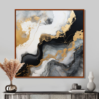 «Glam Gold Flows» - art mural marbre