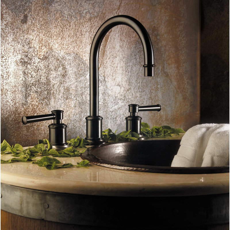 Miramar Widespread Lavatory Faucet with ZeroDrain, Satin Nickel, Cross Handle