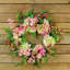 Couronne florale de baies et de fougères hydrangées - rose, 20 po
