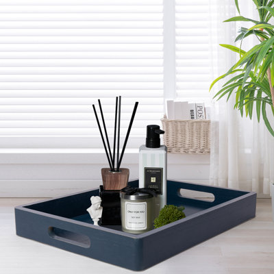 Large Rectangular Wooden Decorative Serving Tray