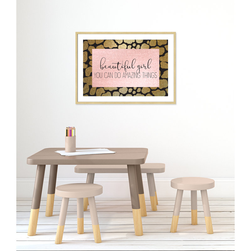 Impression sur papier Amazing Things, H 25,5 po x l 35,5 po x P 1,19 po, Encadré de boîte champagne