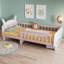 White & Pink Kids Rabbit Storage Bed with Guardrail & Drawer, 3ft (90 x 190cm) Pine & MDF Frame with