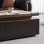 Table basse rectangulaire en fritté noir et bois manufacturé noir-129600884