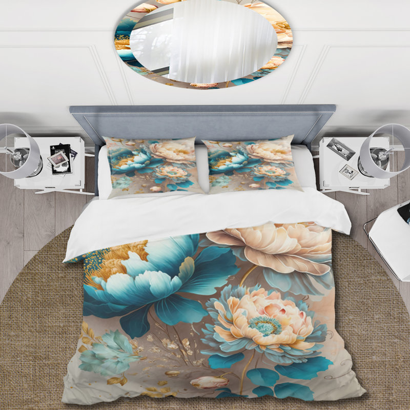 Ensemble de housse de couette floral multicolore Blooming Flowers II - microfibre de polyester