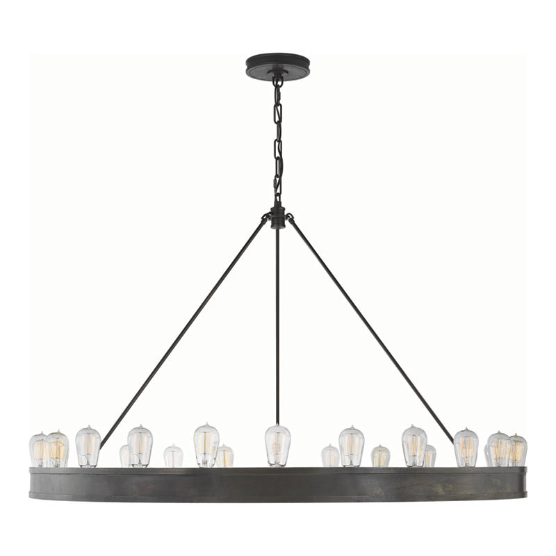 Ralph Lauren Roark 24 Light Chandelier, Aged Iron