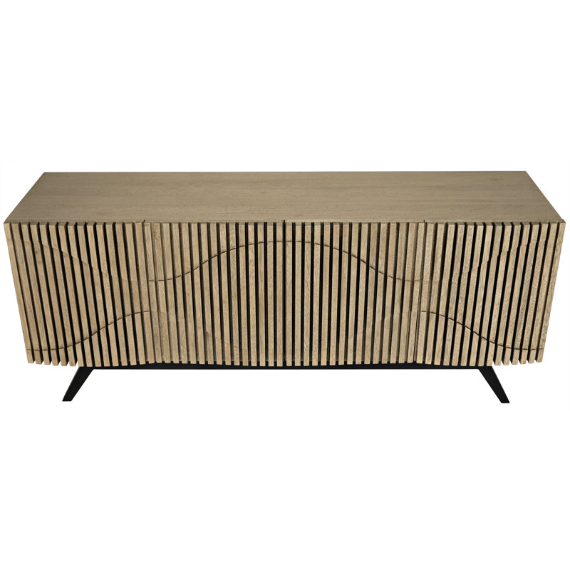 Illusion 78'' W Solid Wood Buffet, Bleached Walnut