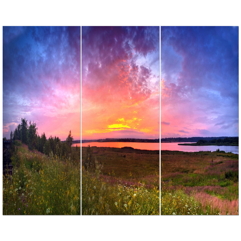 « crépuscule panorama », reproduction de photo à multiples images sur toile tendue