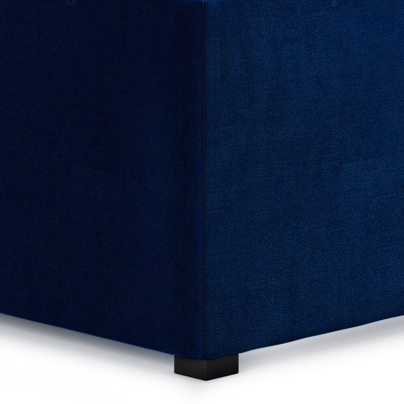Repose-pieds carré avec rangement et table basse, Bleu