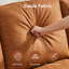 Canapé de 85 po de luxe, canapé confortable en simili cuir 3 places avec accoudoirs roulés et garniture cloutée, brun