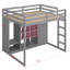 Lit mezzanine en bois avec garde-robe, tablettes et armoire-30762640-30762647