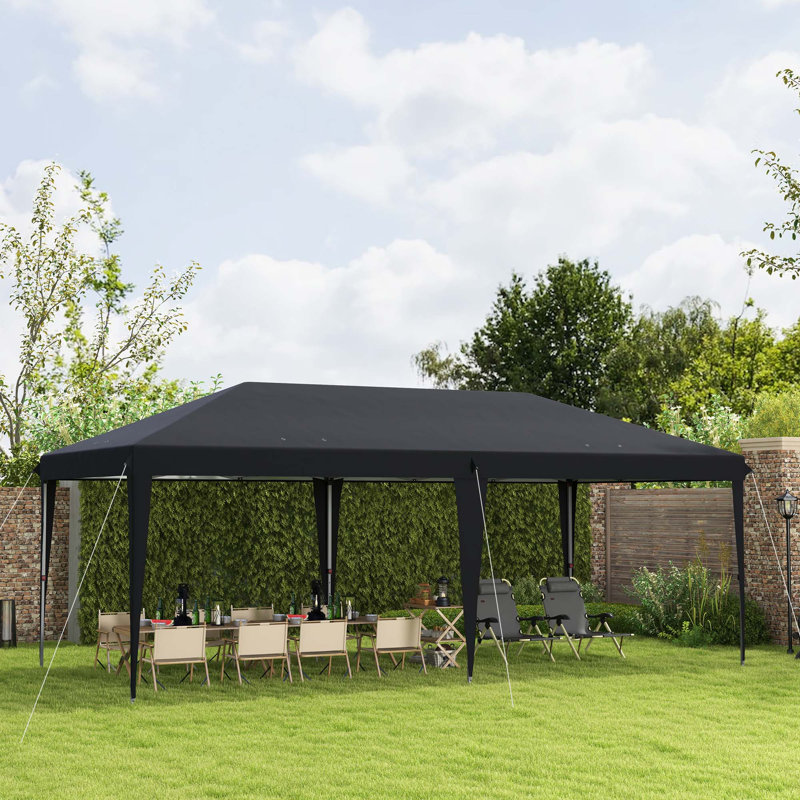 Outsunny 10' X 20' Pop Up Canopy Tent, Upgraded Heavy Duty Tents For Parties, Outdoor Instant Gazebo Sun Shade Shelter With Carry Bag, For Catering, Events, Wedding, Backyard BBQ
