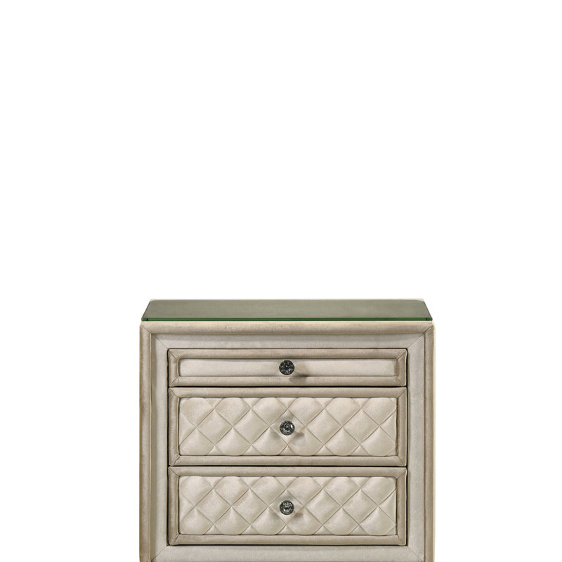 Table de chevet en velours Lucienne