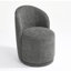 Integrated Barrel Armless Swivel Fabric Dining Chair-1588366706