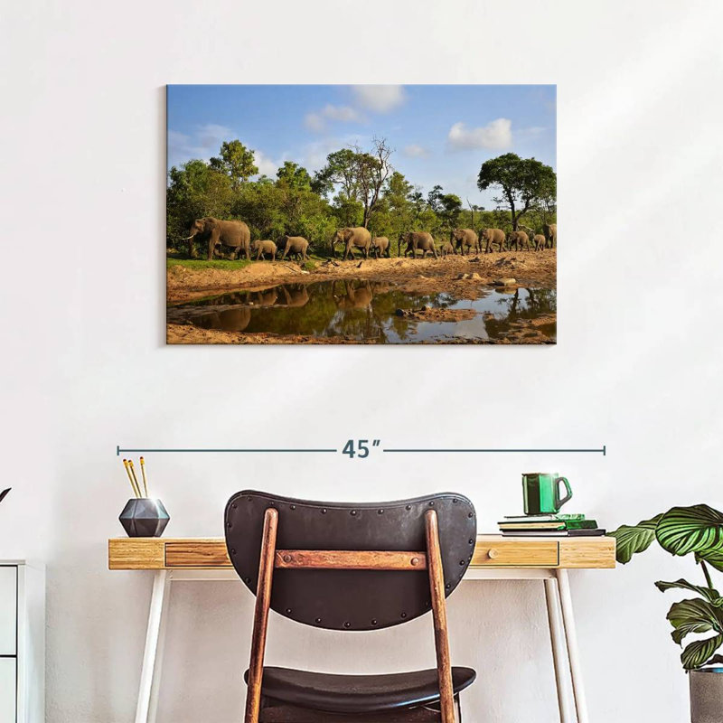 Brampt Kruger Park Elephants, 24" H x 36" W