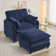 Bozkov 41''W Chenille Oversized Accent Chair with Ottoman, Oversized Lounge Armchair With 2 Pillows and Tufted Backrest