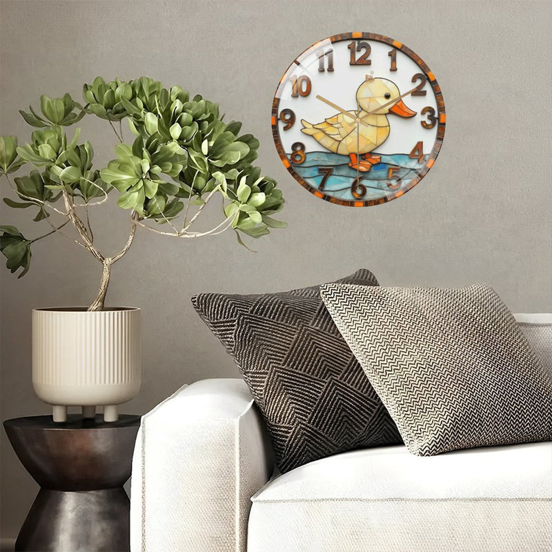 Horloge murale en mosaïque Duck Design