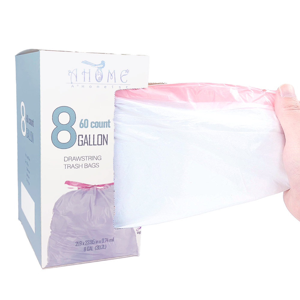 8 Gallons Polyethylene Plastic Trash Bags - 60 Count A*Homeist