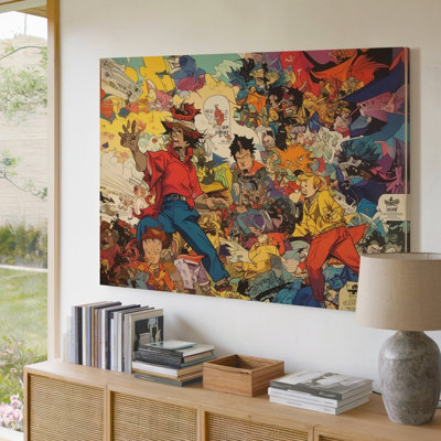 Canvas Wall Art Comic Chaos Collage Bold Cartoon Maximalist Some Stories Can T Ready To Hang Gallery Wrapped Home Decor Premium Quality