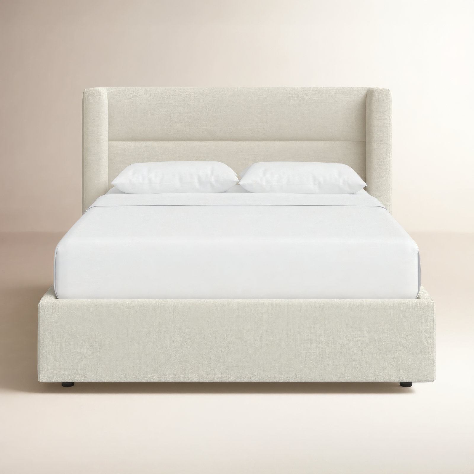 Jayla Platform Bed, Queen, Effie Linen Performance Linen