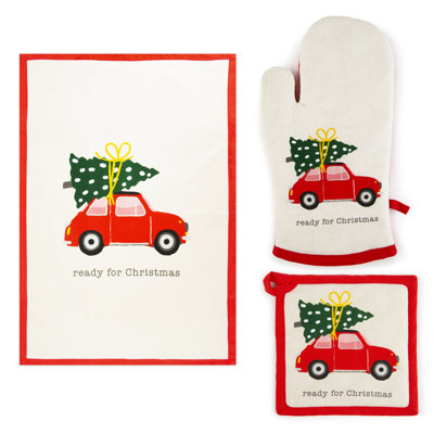 Excelsa Cotton Potholder & Oven Mitt Set