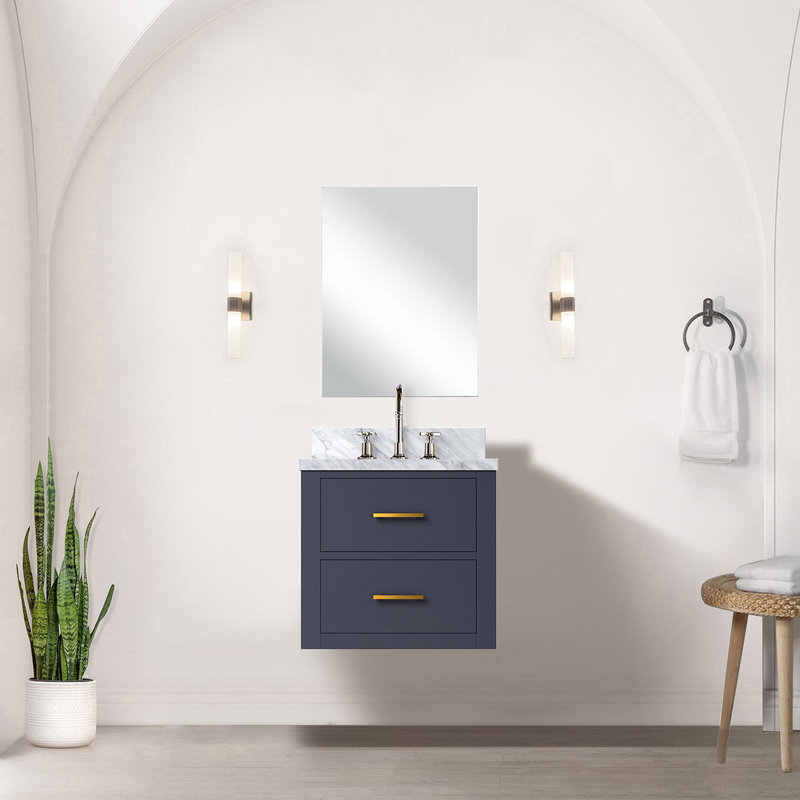 Bleu 20 po Meuble-lavabo avec comptoir en acrylique X 18