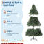 Arbre de Noël artificiel épinette 9 pi avec 1450 branches - pré-éclairé, facile à assembler, charnières en métal et base pliable pour la maison, le bureau et la fête-1283858283-1283858282