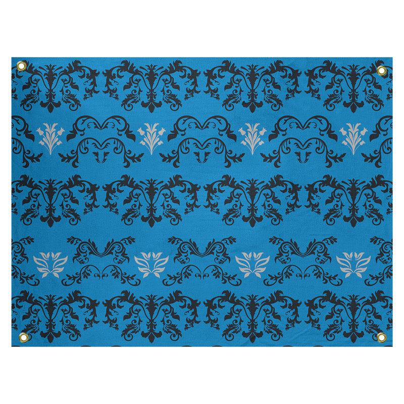 Tapisserie baroque en polyester Carolina Football, H 50 po x l 59 po, Bleu / noir / blanc