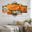 Ensemble de décorations murales florales en métal orange gris et souci Marigold