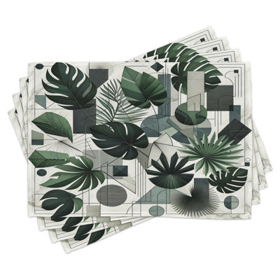 Polyester Ivory Grey Rectangle Placemat
