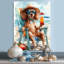 Caniche brun sur la plage relaxant-106143021-134347455