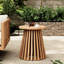 Table d'appoint d'extérieur en acacia pour le patio, table basse ronde pour la cour arrière, pelouse et balcon-1362589031