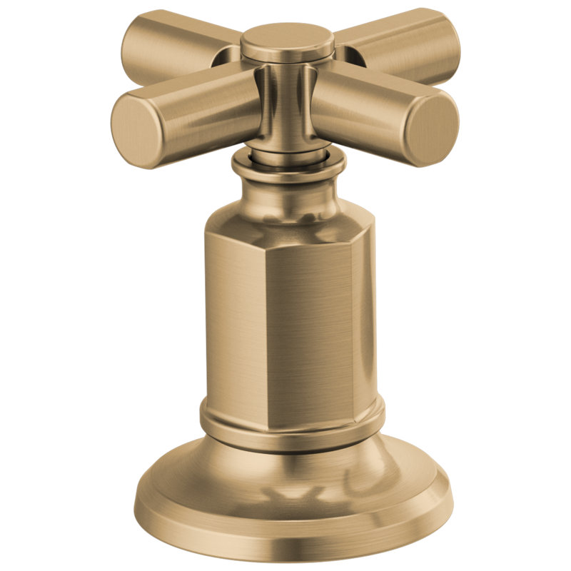 Invari™ Widespread Lavatory Faucet with Angled Spout - Less Handles, Luxe Gold, Cross
