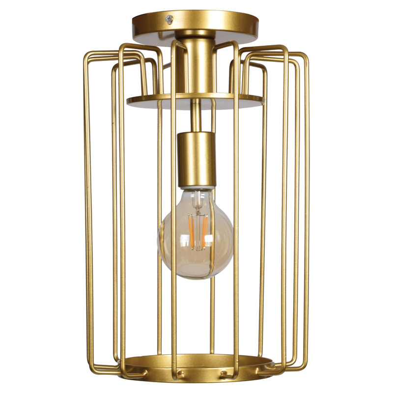 Luminaire suspendu cylindrique à 1 lumière Mcelrath, Or