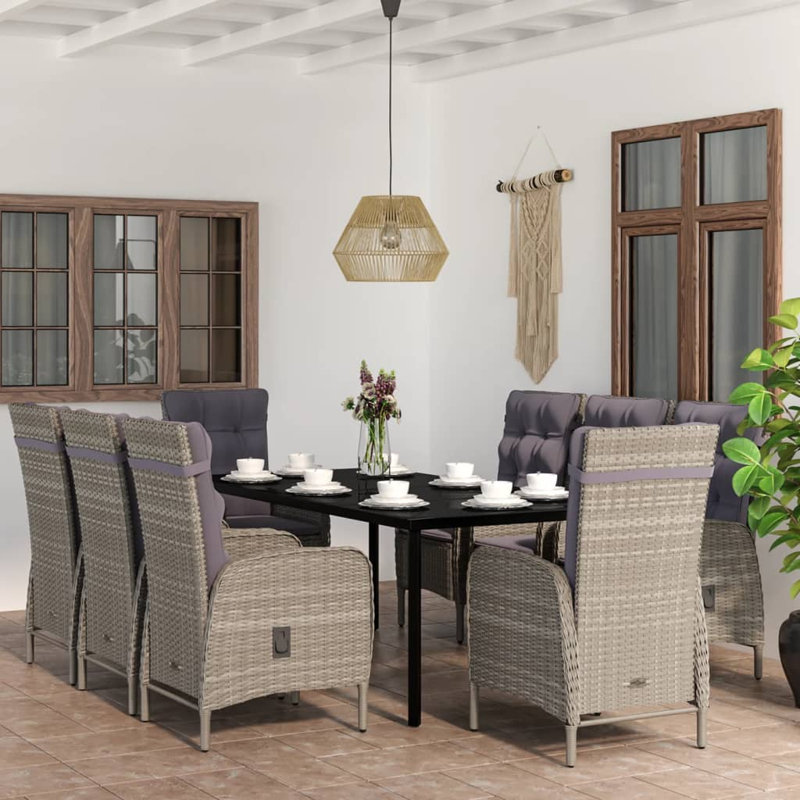 Ensemble repas pour 6 personnes Pattaya, H 29,1 po x L 55,1 po x l 27,6 po, 4, Gris
