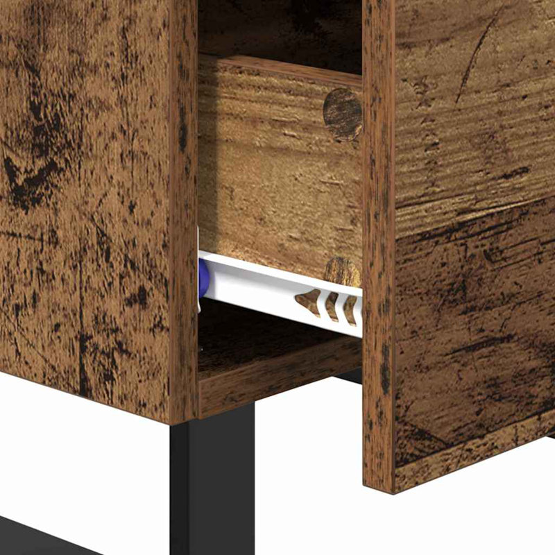 40cm W Manufactured Wood Bedside Table, Old Wood