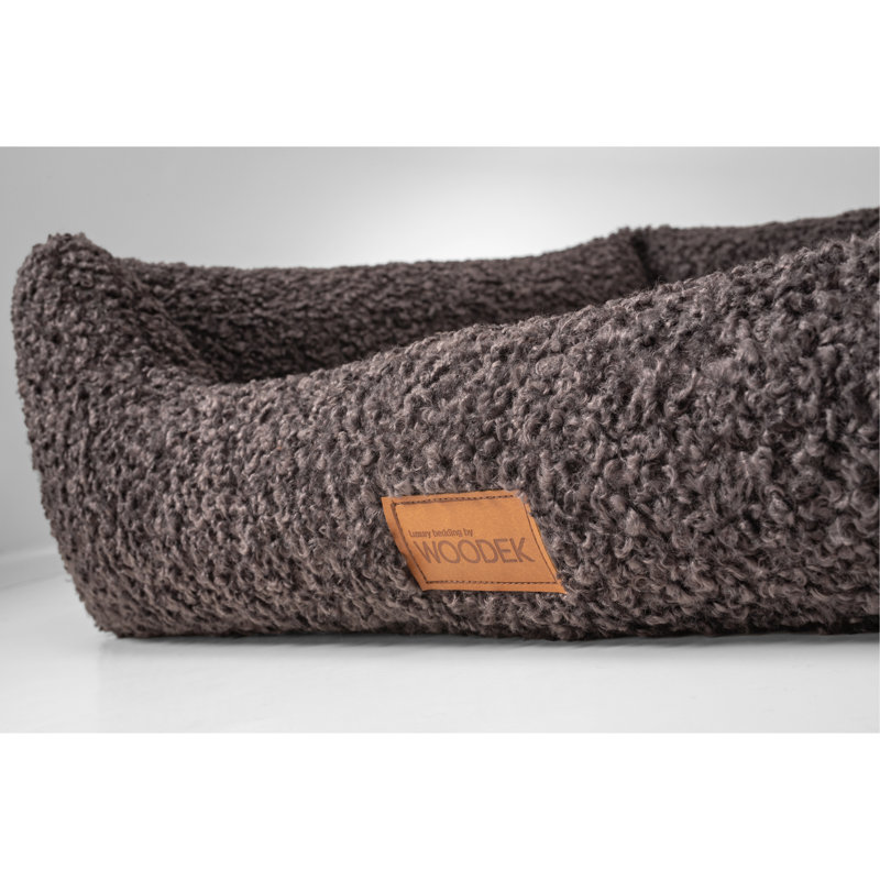 Lit orthopédique pour chien avec traversin «Milo» - Housse amovible et lavable, 9.84" H x 39.37" W x 27.56" D, Gris