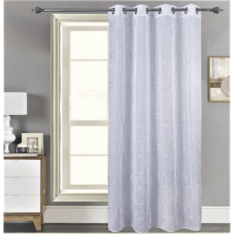 Panneau de rideau simple floral avec œillets