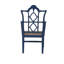 Chaise avec accoudoirs en bois massif bleu / brun Shimira