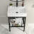 24" x 16.75" Rectangular Console Bathroom Sink Freestanding Metal Support Legs Wall Mount Sink