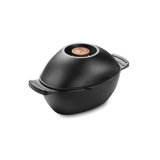 Outset 76495 Cast Iron 2.5 Quart Seafood and Mussel Pot with Lid for Empty Shells