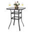 Table de bar carrée d'extérieur Coleburn Square 2 - 81 cm (32 pouces), plateau en verre trempé à double paroi, pour terrasse, noir tacheté d'or