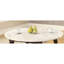 Impressionnante table basse en marbre blanc avec décor de noyer